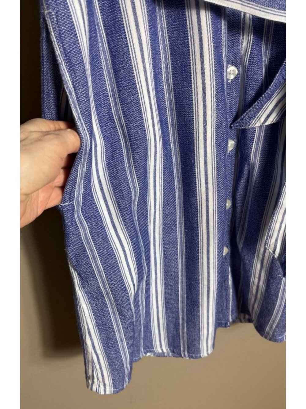 Harper Heritage Shirt Dress Blue Button Preppy Summer Casual Tunic Pockets Wom M - Picture 2 of 12
